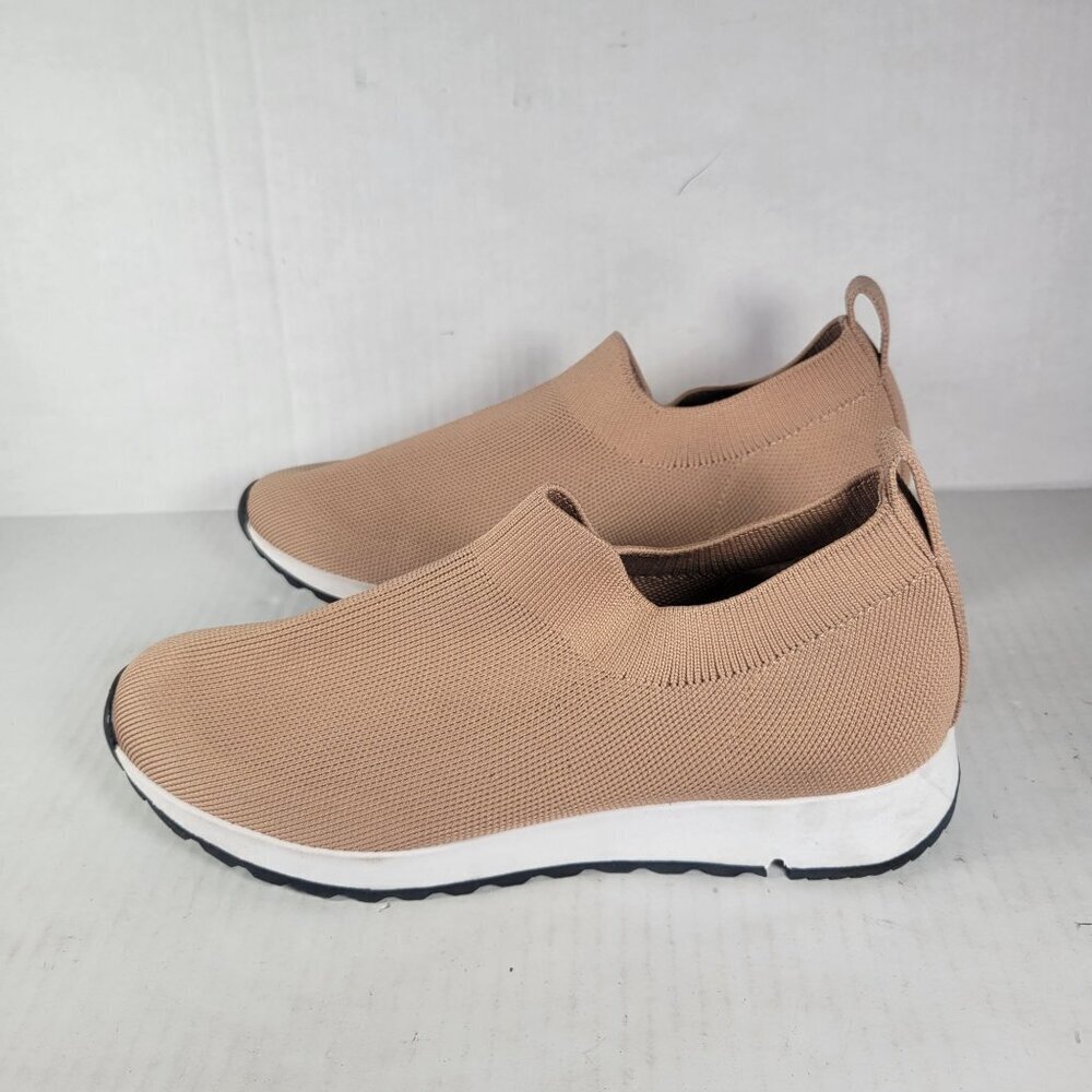 Onyx Beige Women Stretch Knit Slip-On Sneakers Size 38 US 7/7.5